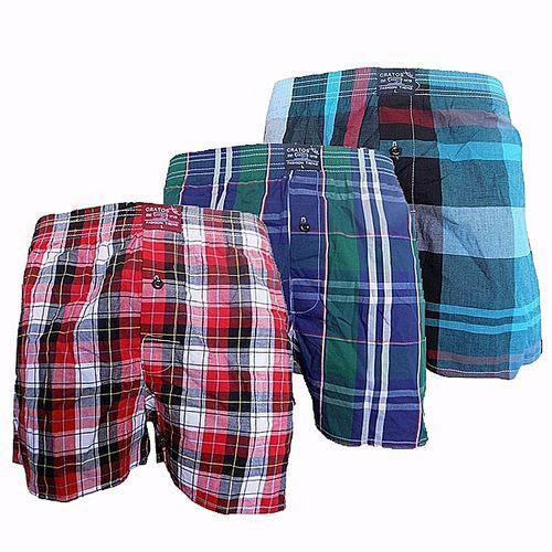 3 Pack of  Men's Checkered Boxers - Multi-Color
