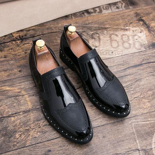 Big Size Mens Formal Shoes Oxford Brogue Business Dress Footwear Black