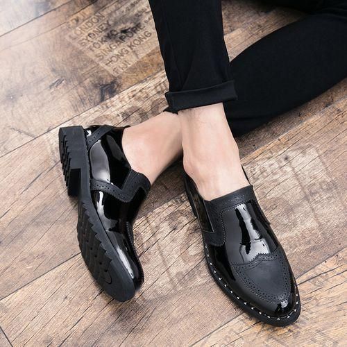 Big Size Mens Formal Shoes Oxford Brogue Business Dress Footwear Black