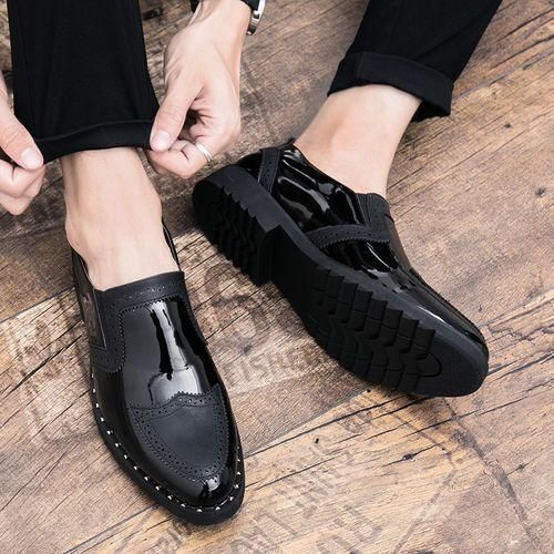 Big Size Mens Formal Shoes Oxford Brogue Business Dress Footwear Black
