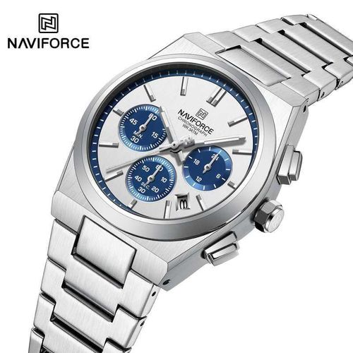 Naviforce Stainless Steel Waterproof Ladies Watch - Silver