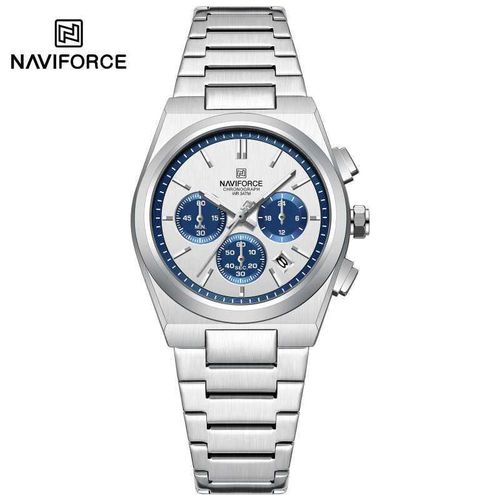 Naviforce Stainless Steel Waterproof Ladies Watch - Silver