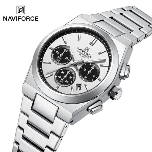 Naviforce Stainless Steel Waterproof Ladies Watch - Silver