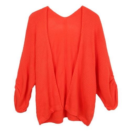 Womens Casual Knit Open Front Lightweight Long XL Orange