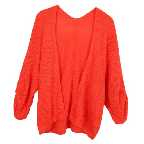 Womens Casual Knit Open Front Lightweight Long XL Orange