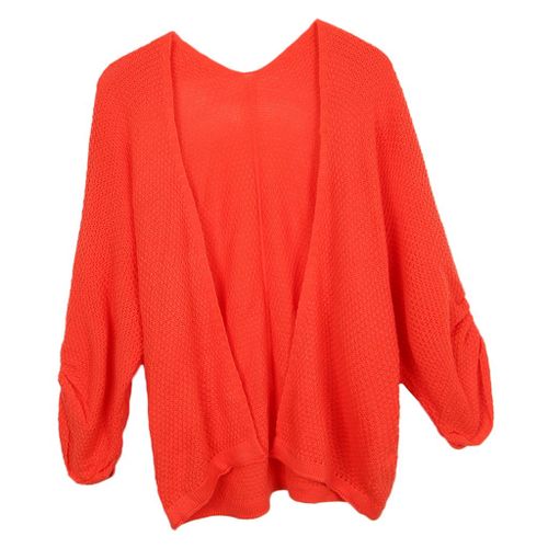 Womens Casual Knit Open Front Lightweight Long XL Orange