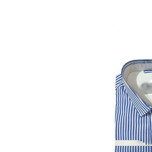 Stripped Long Sleeved Men's Shirt - Blue,White