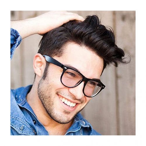 Men's Eye Sun Glasses-Clear Black