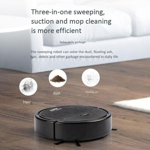 Smart Robot Vacuum Cleaner 3 In 1 Household Cleaning Machine - Black