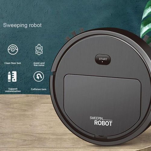 Smart Robot Vacuum Cleaner 3 In 1 Household Cleaning Machine - Black