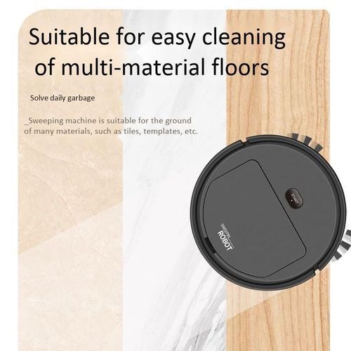 Smart Robot Vacuum Cleaner 3 In 1 Household Cleaning Machine - Black