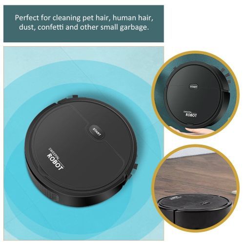 Smart Robot Vacuum Cleaner 3 In 1 Household Cleaning Machine - Black