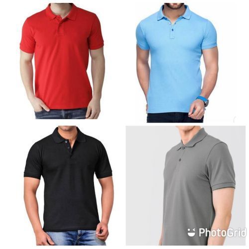 4Pack Of Men's Polo T-shirt Blue,Black l,Grey,Red.