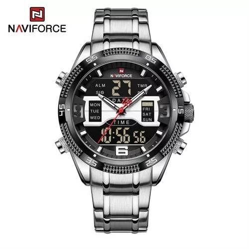 Naviforce Mens Stylish Waterproof Formal Watch - Silver