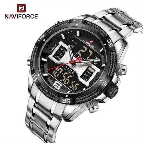 Naviforce Mens Stylish Waterproof Formal Watch - Silver
