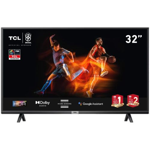 TCL 32 Inch Smart Android LED Digital TV, Bluetooth, Youtube, Netflix, Prime Video, Google Play, Chromecast Built-InHDR10, With Inbuilt Free To Air Decoder, Satellite Tuner &ndash; Black.