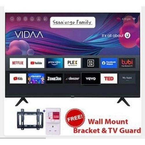 Hisense 43" Inch Smart TV 2024 Design Frameless LED FHD Smart &Digital TV + Free TV Guard + Free Wall Mount - Black