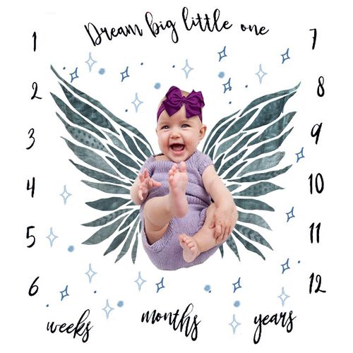 Newborn Baby 0-24M New Monthly Milestone Blanket Photo