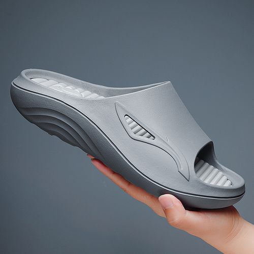 Flangesio New Arrival Sandals Men Shoes Massage Slides Big Size 36-45 Household Unisex Platforms Slippers Height Increasing Comfortable Couple Shoes Grey