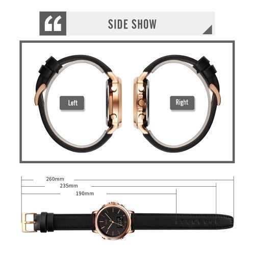 Skmei Mens Watch Minimal Analog Digital Watch With Alarm - Black