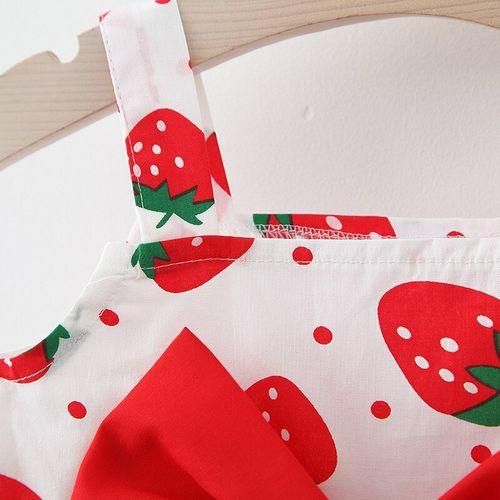 Baby Dress Strawberry Sleeveless Dress Party Dresses Send Hat