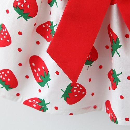 Baby Dress Strawberry Sleeveless Dress Party Dresses Send Hat