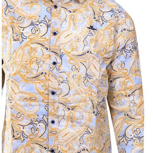 Men's Long Sleeved Formal Shirt - Floral Design Varies