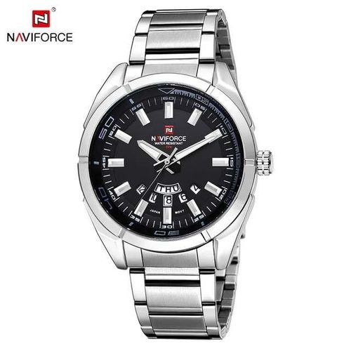 Naviforce Stainless Analog Dated Classy Trendy Men's Watch - Silver