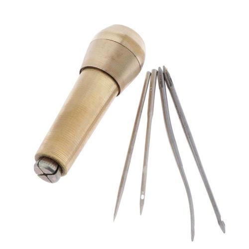Sewing Awl And 4 Steel Needles For Leather Canvas Tent Repair  Sewing