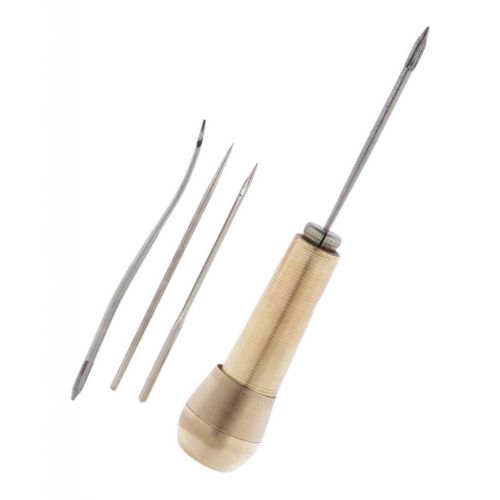 Sewing Awl And 4 Steel Needles For Leather Canvas Tent Repair  Sewing