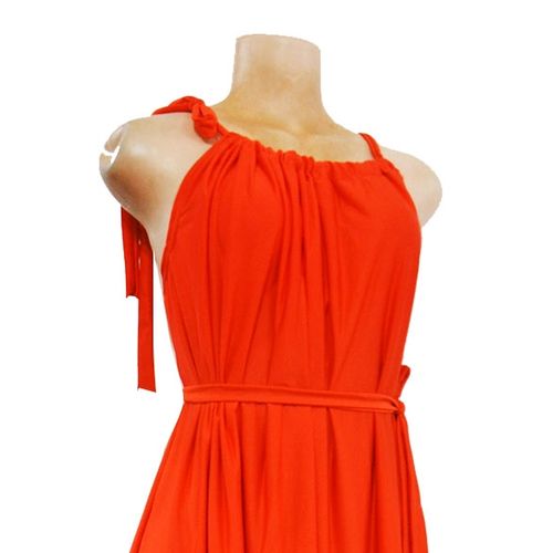 Ruffle Maxi Dress - Orange