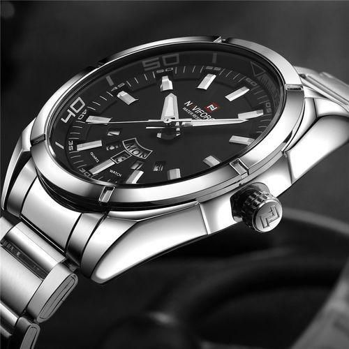 Naviforce Analog Stainless Luxury Waterproof Watch - Silver