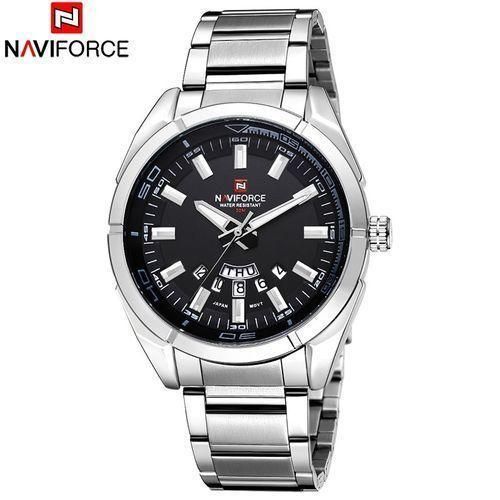 Naviforce Analog Stainless Luxury Waterproof Watch - Silver