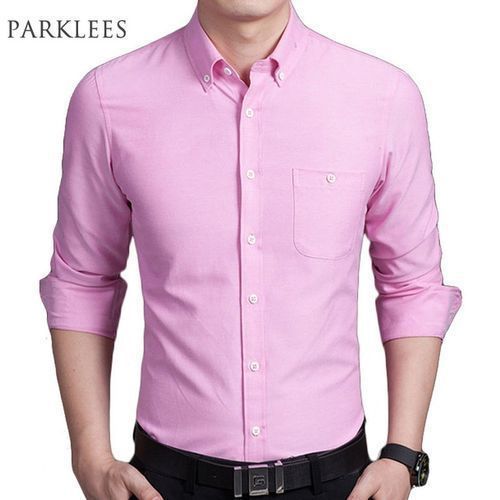 3 Pack Men's Long Sleeve Formal Shirts - Blue,White,Pink