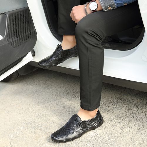 Big Size 38-47 Mens Oxford Driving Shoes Office Footwear-Black