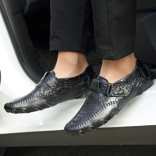 Big Size 38-47 Mens Oxford Driving Shoes Office Footwear-Black