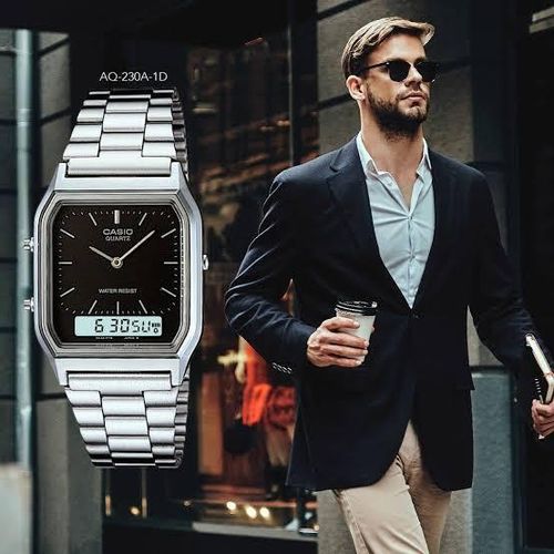 Enticer Men's Analog & Digital White Dial Watch-MTP-B205D-7EDF-Grey