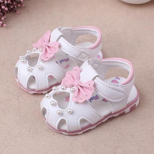 RONI Summer Girl Sandal Glowing Walking Shoes Baby Cute Flower Princess Shoes