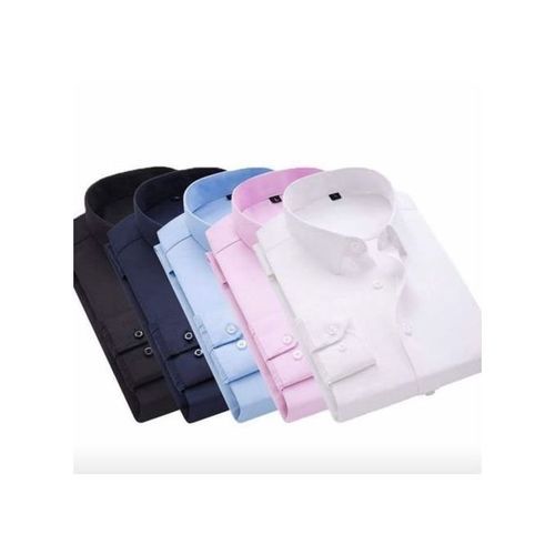 Other &nbsp;Pack Of 5 Men's Formal Long Sleeve Shirts - Black, White, Sky Blue, Navy Blue, Pink