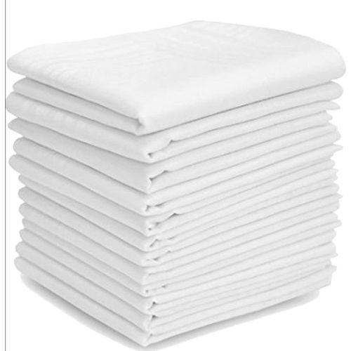 Cotton Handkerchiefs,12 Pieces, White.