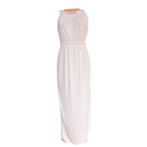 Maxi Free Dress With Elastine Waist - White