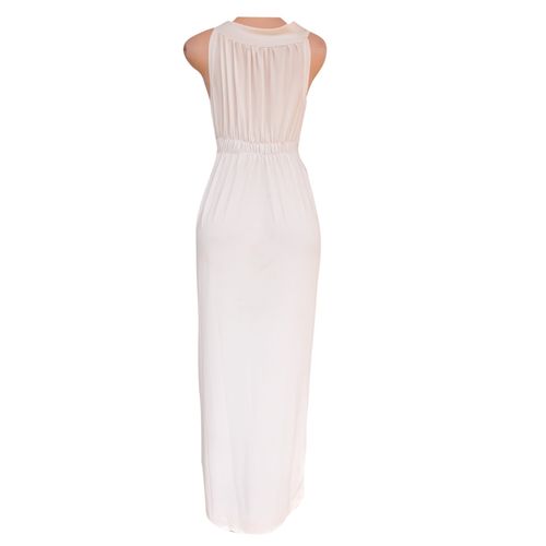Maxi Free Dress With Elastine Waist - White