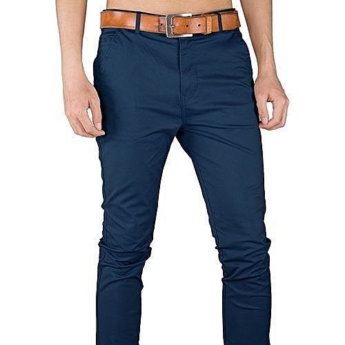 Men's Khaki Stretcher Trousers - Navy Blue