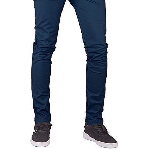 Men's Khaki Stretcher Trousers - Navy Blue