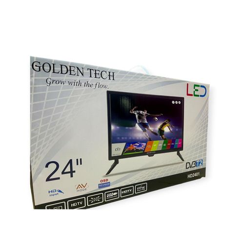 Golden Tech 24 Inch TV Inbuilt Digital Free to Air Decoder,&nbsp; USB & HDMI Ports &ndash; Black