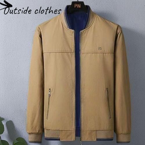 Berrykey Mens Lightweight Coats Double Sided Wear Outerwear Blazer Jackets Brown