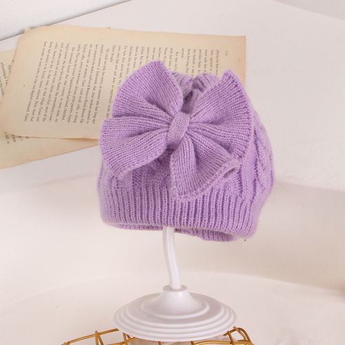 0-2Years Baby Gilrs Knitted Bowknot Hats Winter Warm Soft