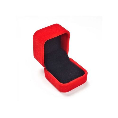 Square Engagement Ring Box With No Ring  Small Size- Red