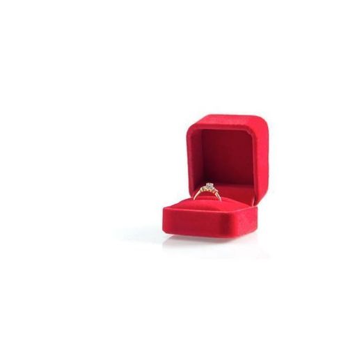 Square Engagement Ring Box With No Ring  Small Size- Red