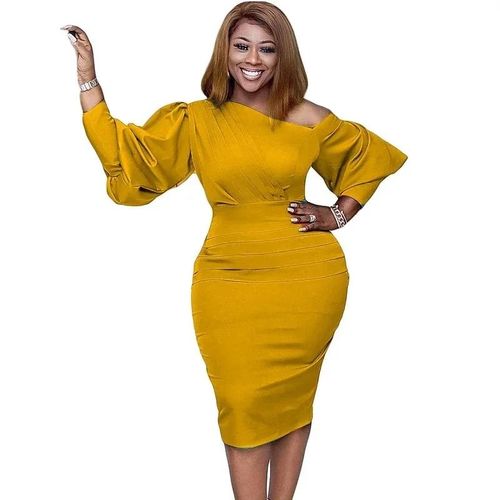 Ladies Skinny Office Ladies  _ Yellow